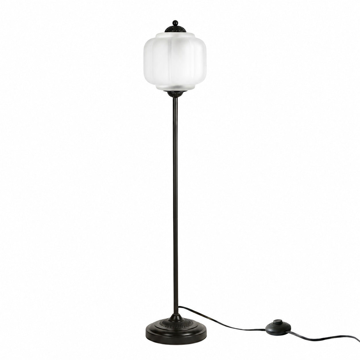 Eloise Textured Glass Pumpkin-Inspired Floor Lamp - Organic Artistry and Retro Style for Living Rooms