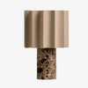 Cavilon Table Lamp with Fan-Shaped Linen Shade - Stone Finishes Suitable for Living Rooms