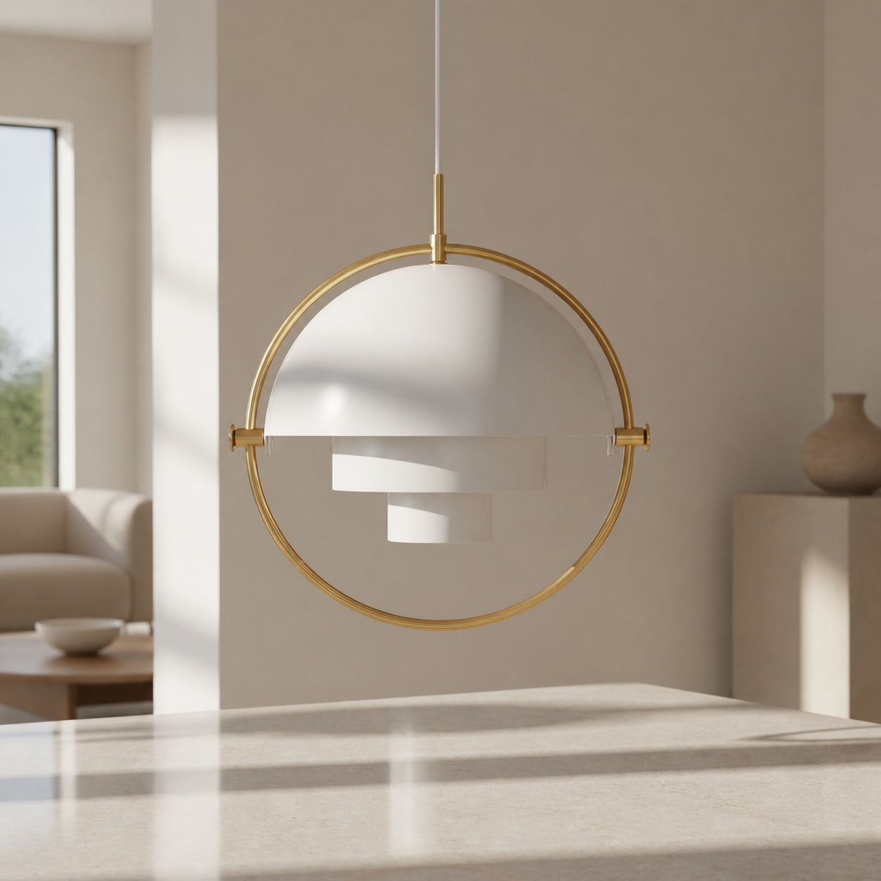 Multiva Sculptural Pendant Light – Adjustable Chandelier in Danish Modern Style for Dining Areas N18