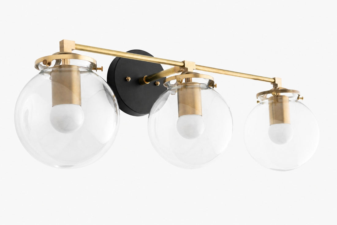 Glorica Glass 3 Shade Globe Vanity Light - Soft Bathroom Light Fixture
