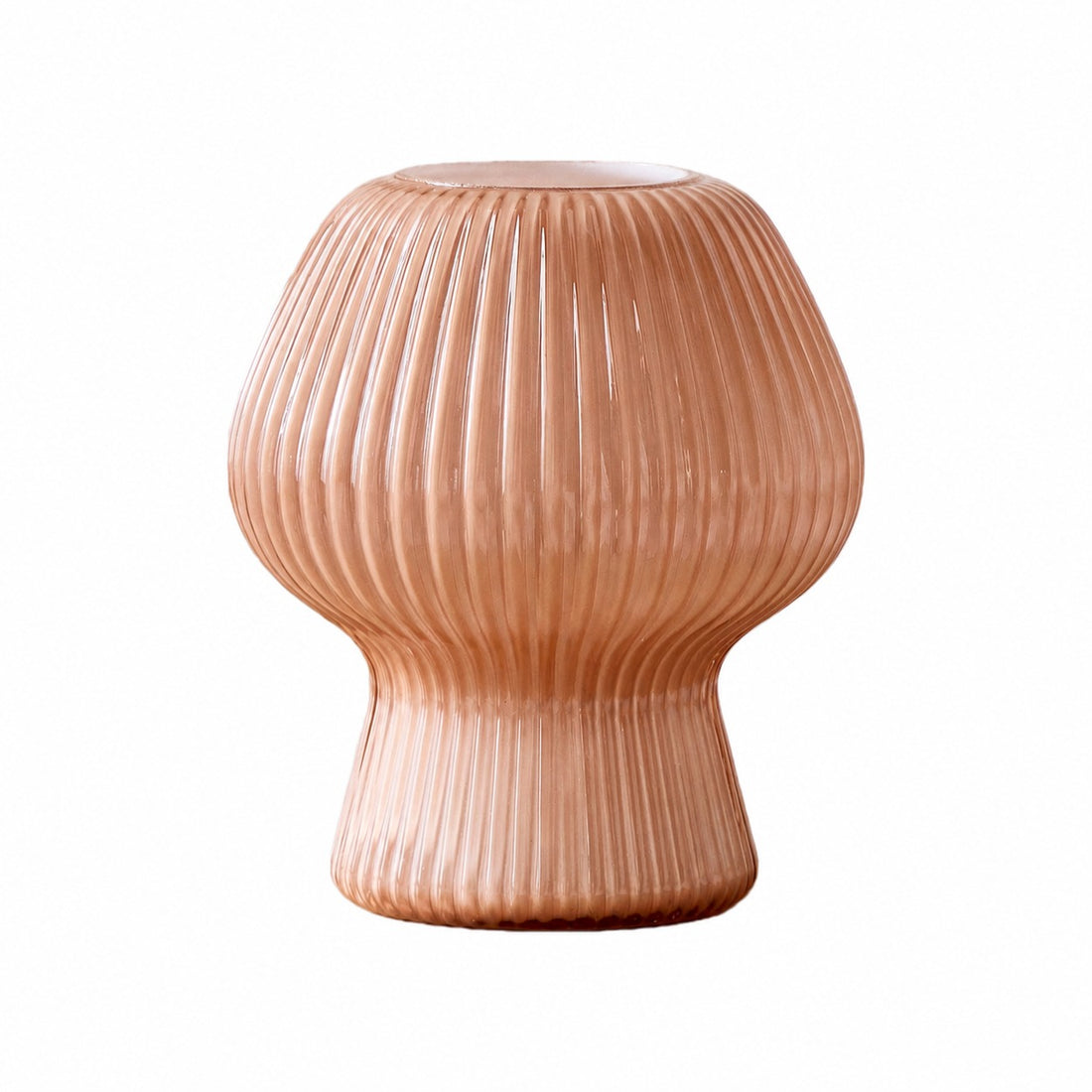 Nera Ribbed Glass Table Lamp Retro – Modern Design Glow Nightstand Accent