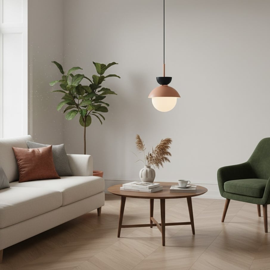 Frovela Nordic Macaroon Pendant Lamp with Globe Design - Aluminum Lighting for Bedroom or Living Room