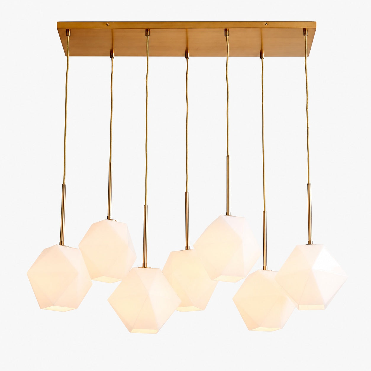 Talvior Luminous Geometric 7-Light Faceted Glass Chandelier