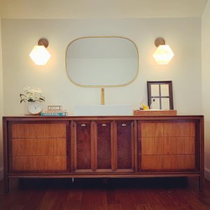 Talvior Geometric Modern Bathroom Sconce - Faceted Shade Light in Luxe Finishes