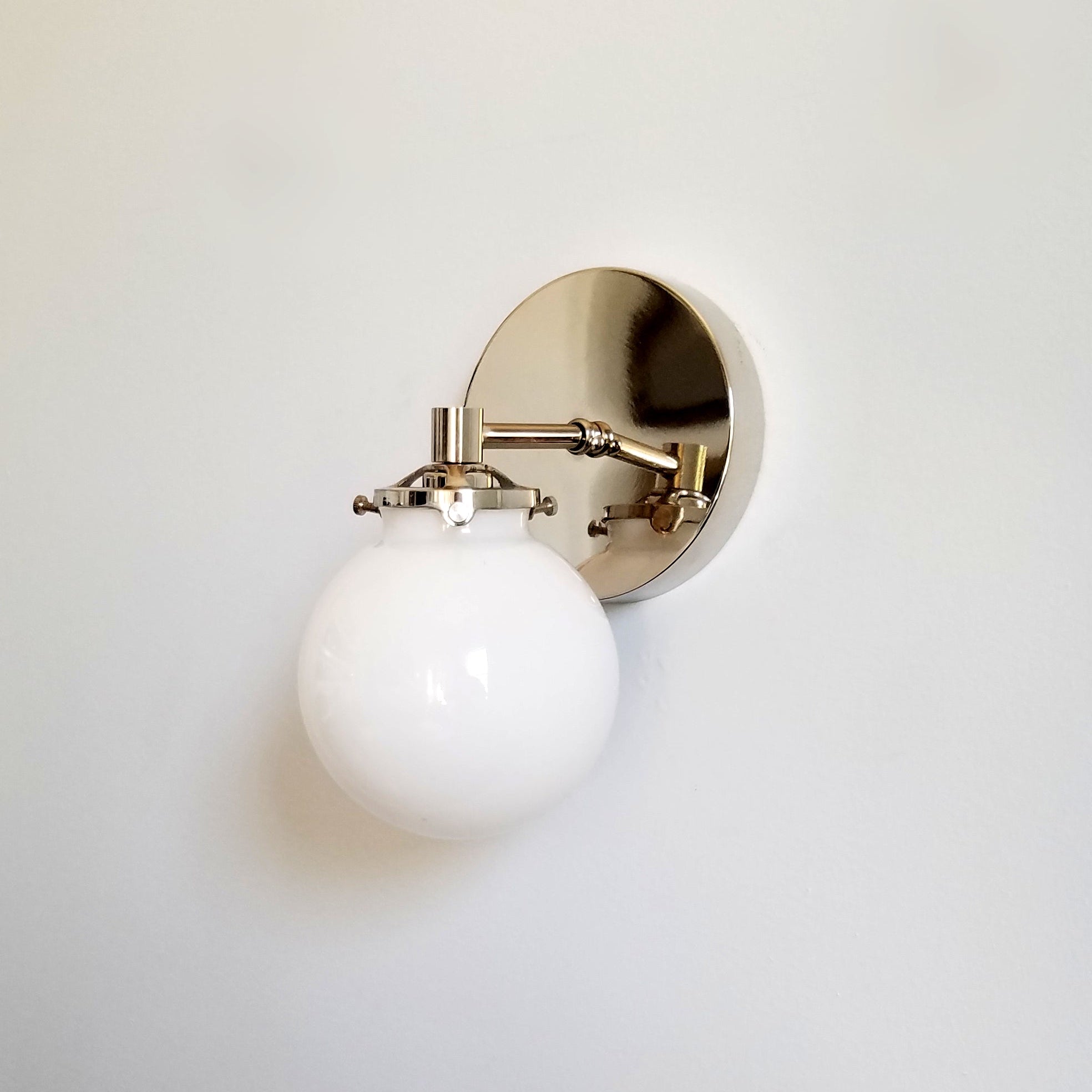 Vintage Globe Glass Wall Sconce - Metal Accent Lighting