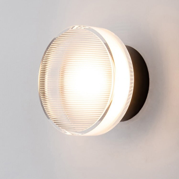 Round Textured Glass Wall Lamp