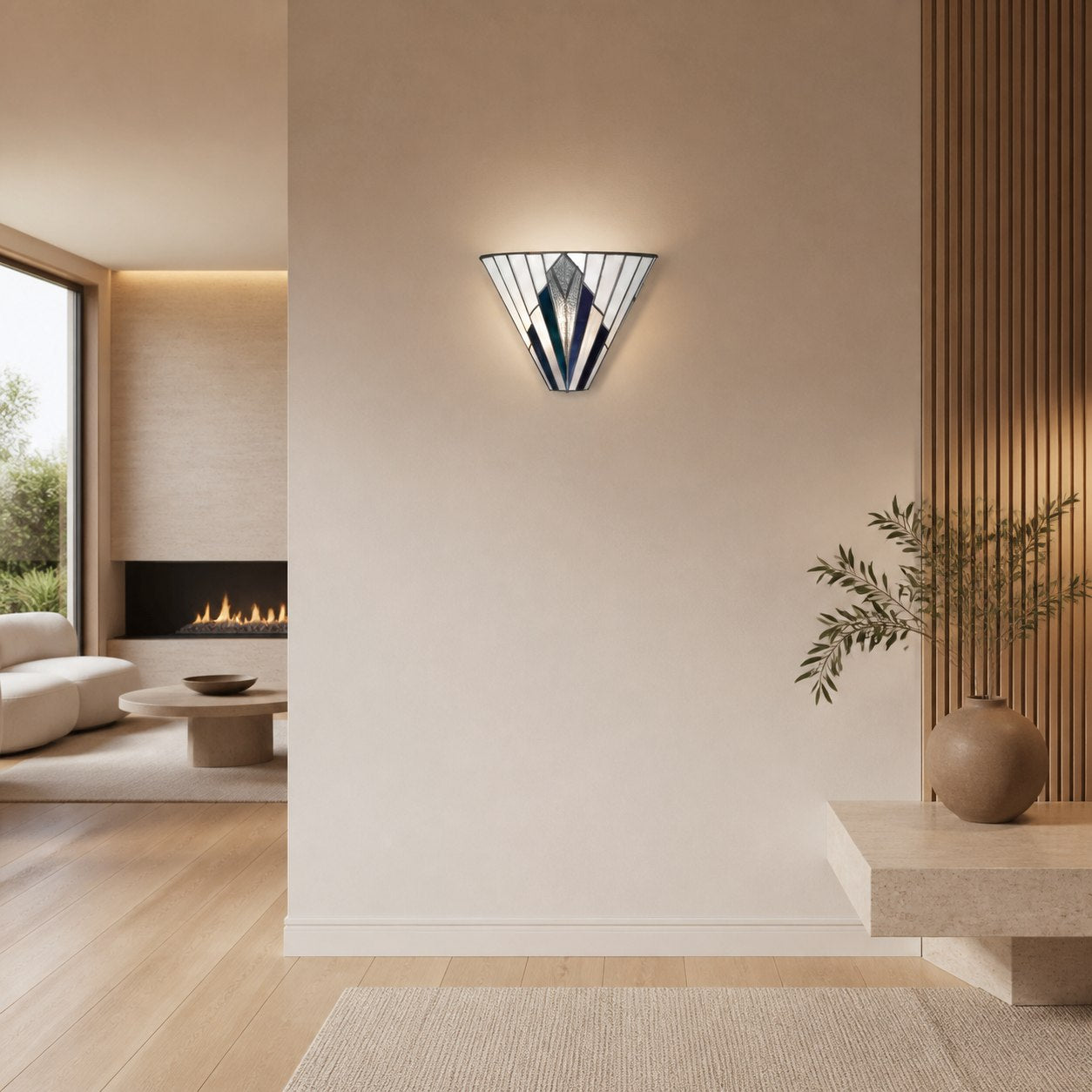 TiffStar Wall Lamp – Vintage Stained Glass for Hallways and Bedrooms