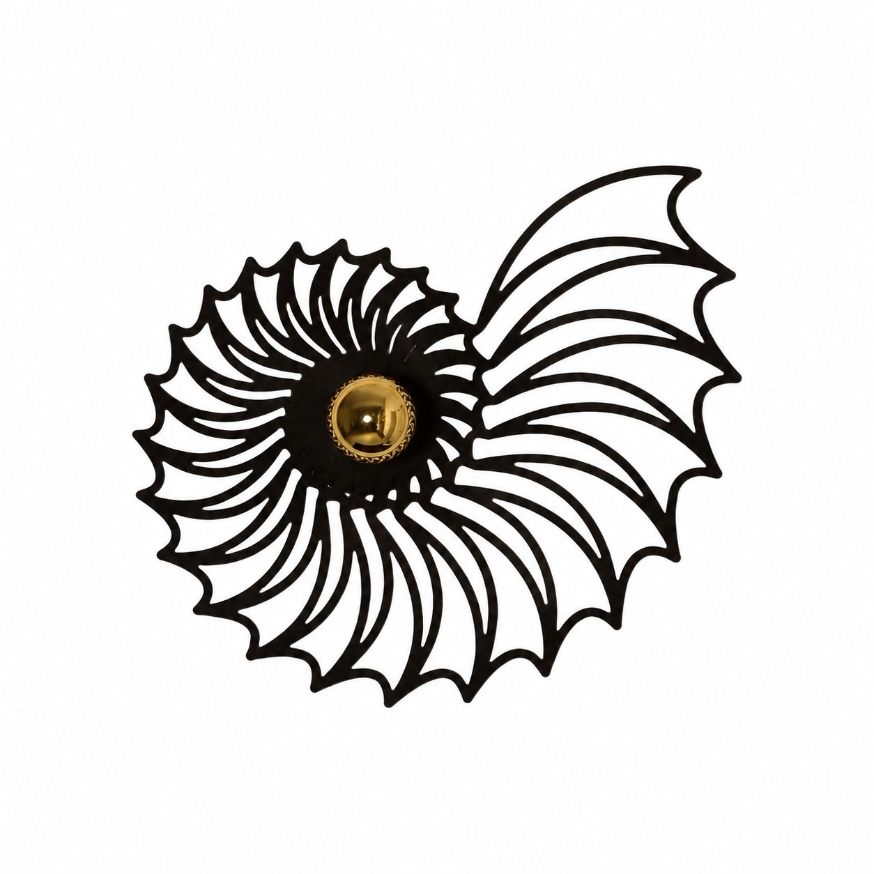 Spiralyn Nautilus Shell Silhouette Modern Wall Lamp - Lighting for Living Room