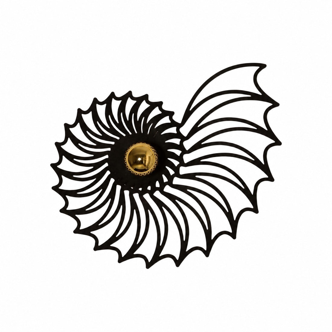 Spiralyn Nautilus Shell Silhouette Modern Wall Lamp - Lighting for Living Room