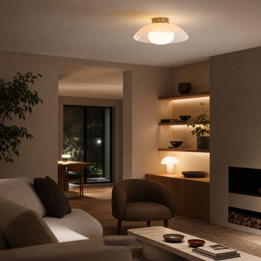 Elorina Flush Mount Glass/Metal Ceiling Light - A Stylish Fixture for Modern Spaces