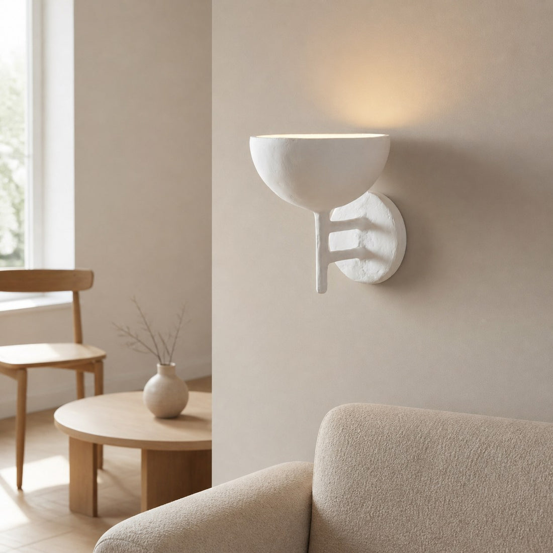 Plara Decorative Wall Lamp – Plaster‑Covered Metal Wall Light Clean Modern Style for Bathroom Vanity & Accent Walls