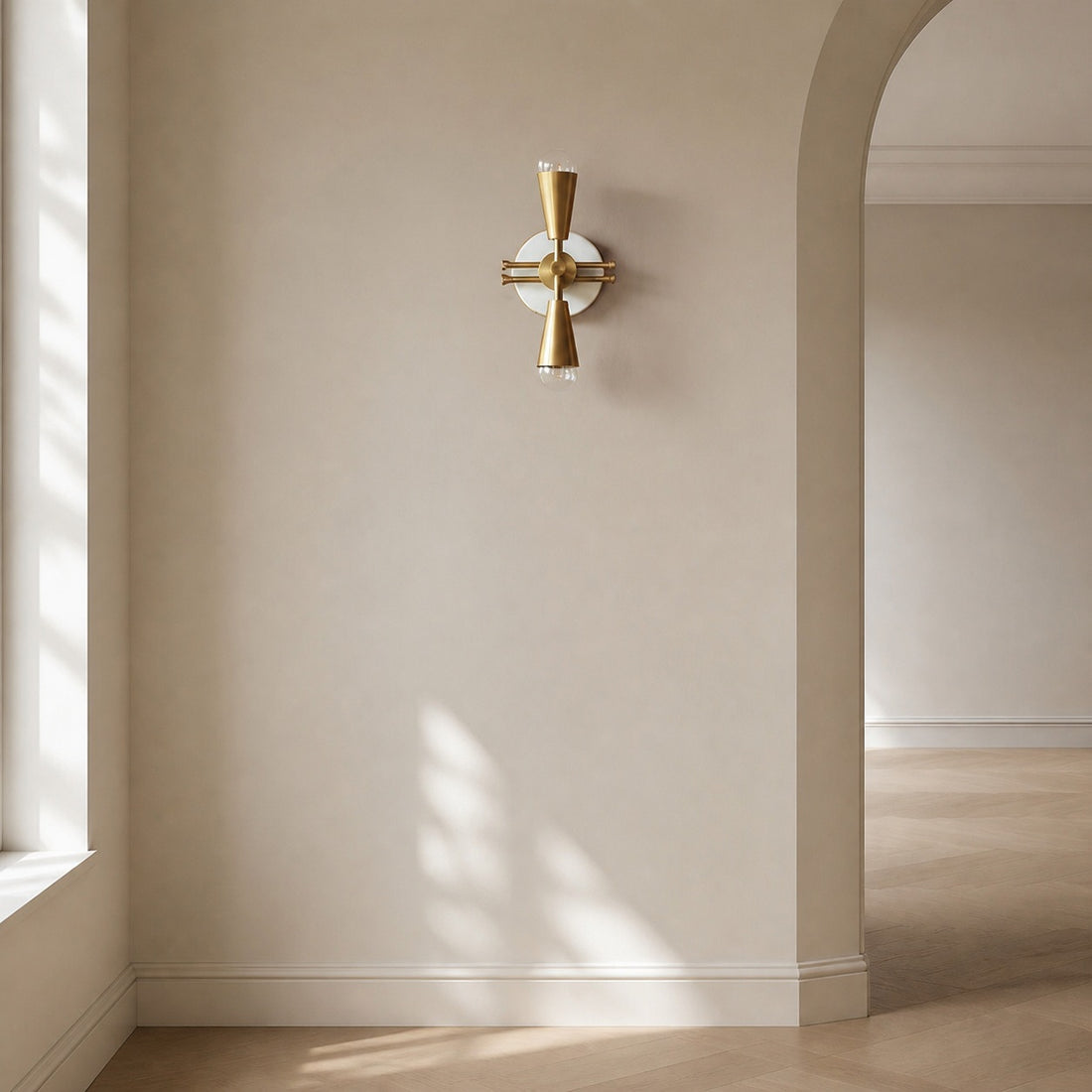 Pyralis Cone Art Deco Brass Sconce - Industrial Vanity Light