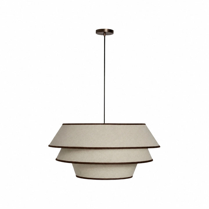 Tarivon Steel Frame Pendant with Fabric Shade – Modern Hanging Lamp for Dining Rooms