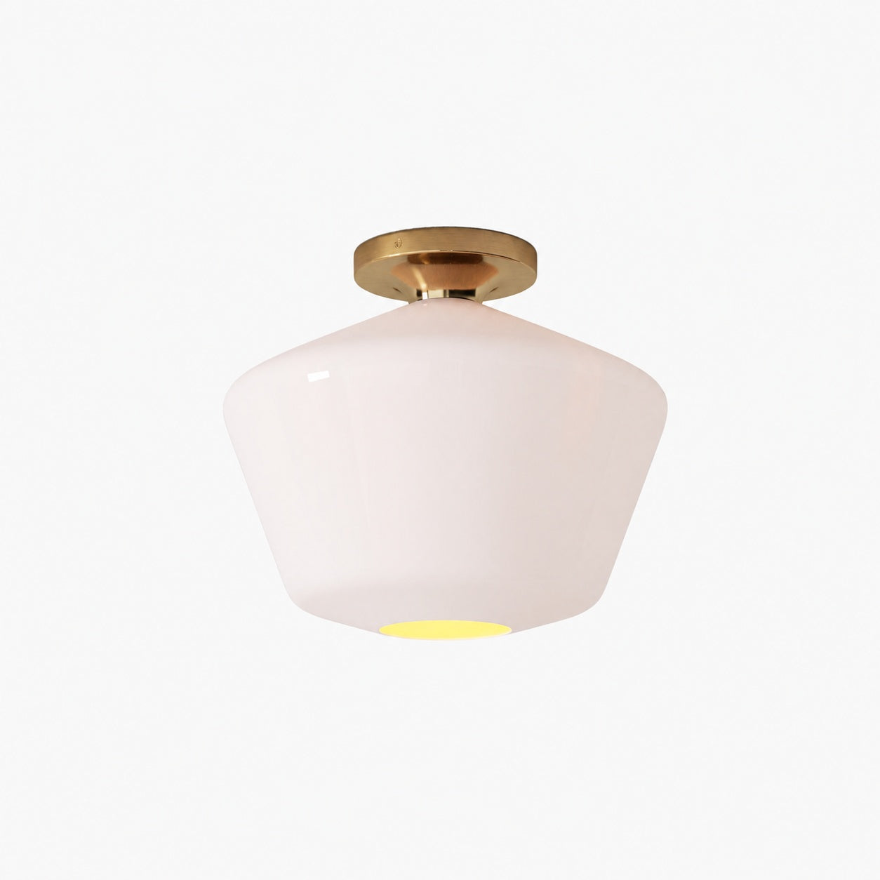 Merin Minimalist Sleek Geometric Glass Flushmount Light