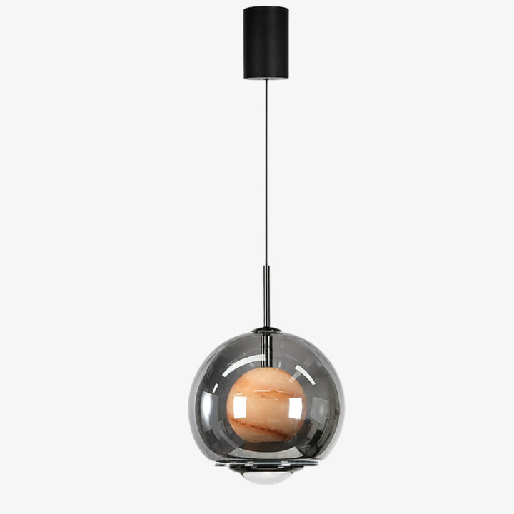 Luma Smoky Glass Globe Modern Pendant Light for Dining Room
