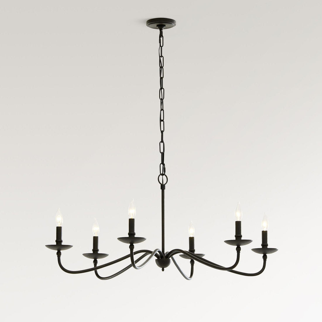 Rowan Timeless Iron Candle Design Chandelier - Industrial Interior Lighting For Bedroom