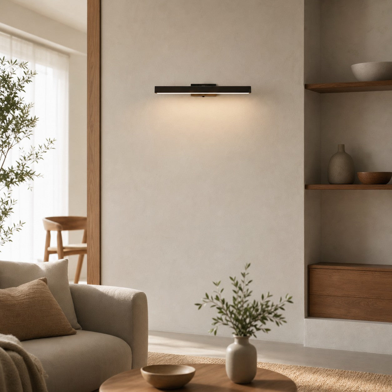 Libris Wall-Mounted Picture Light - Minimalist Linear Metal Frame for Artwork & Hallway