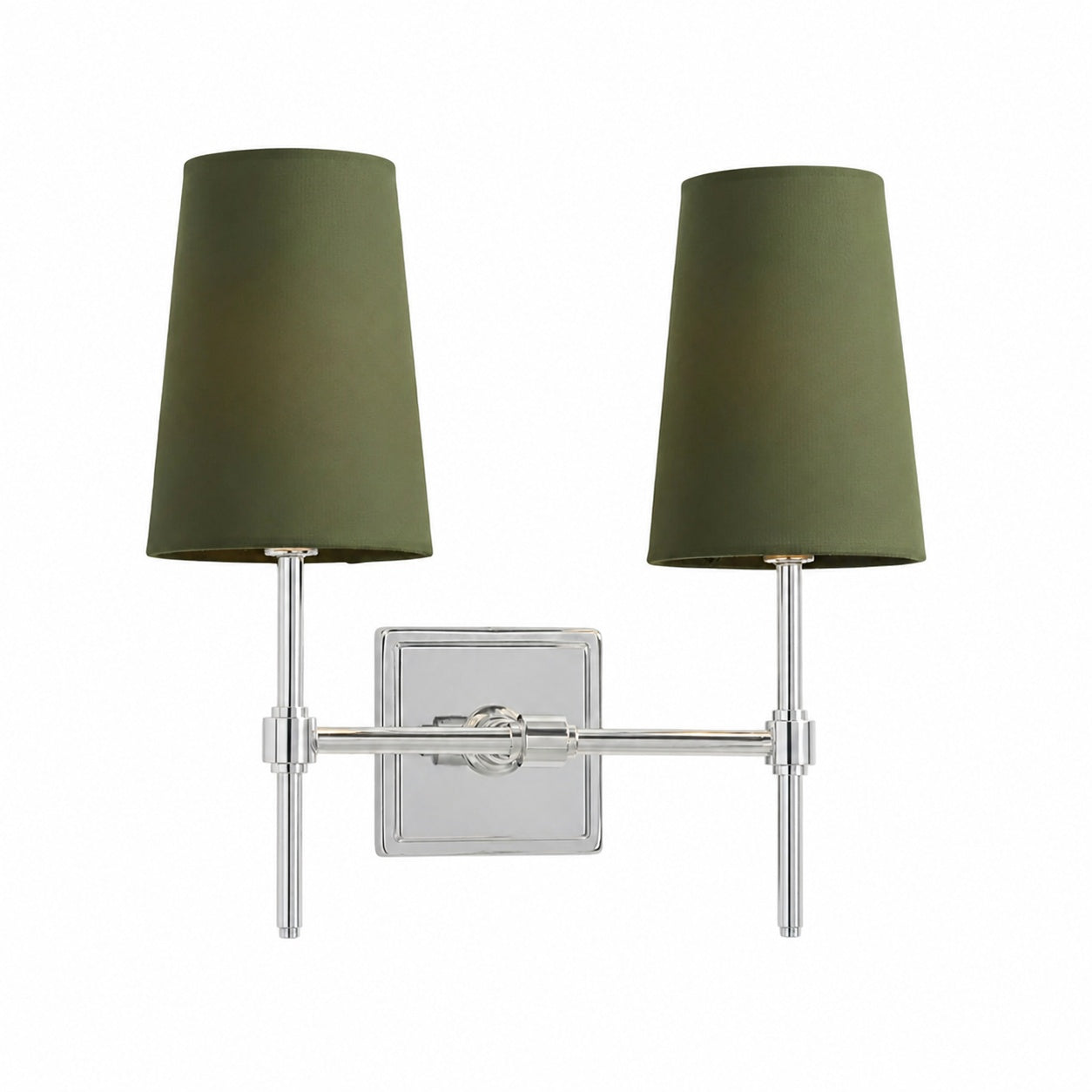 Derlina White Linen Shades Wall Lamp – Retro Metal Multi-Head Lighting Fixture