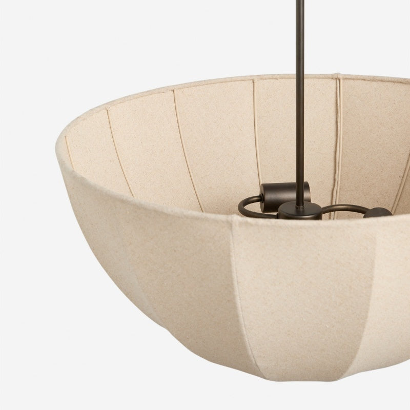 Lumarys Pendant / Flush Mount Lamp – Botanical-Inspired Linen Shade for Dining Area or Living Room