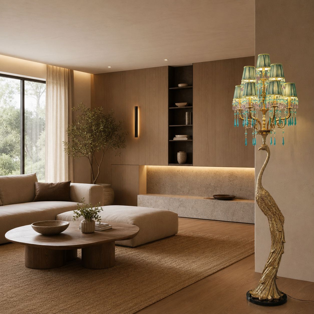 Perky Peacock Floor Lamp