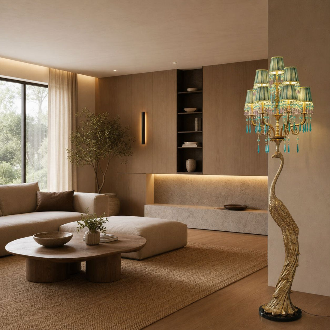 Perky Peacock Floor Lamp