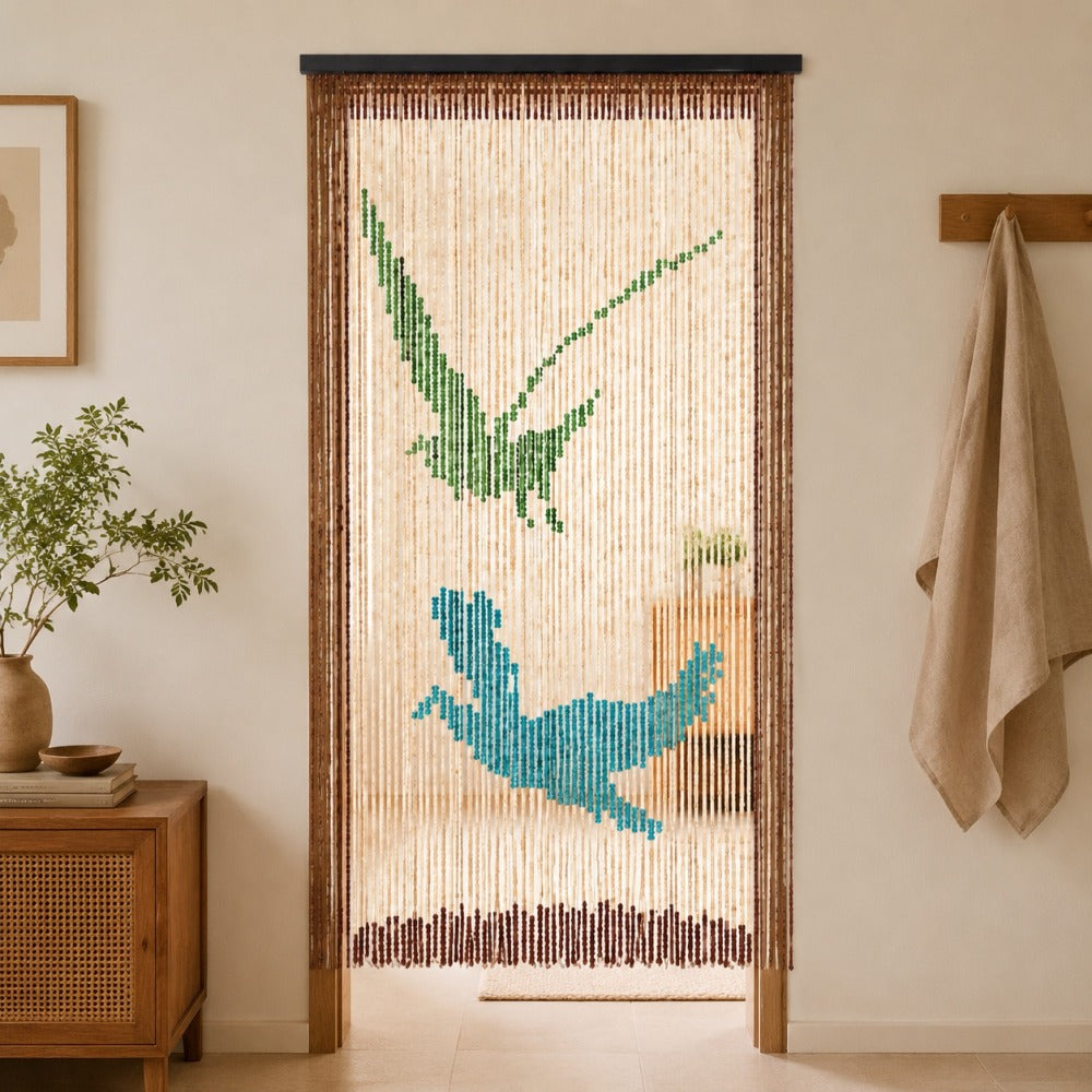 Bohemian Wooden Beaded Door Curtain