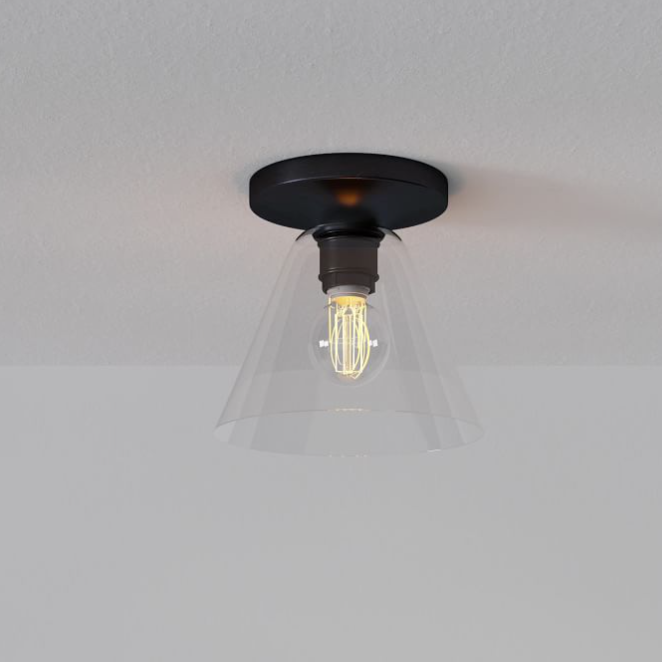 Conica Cone Flush Mount – Glass Ceiling Light for Modern Spaces