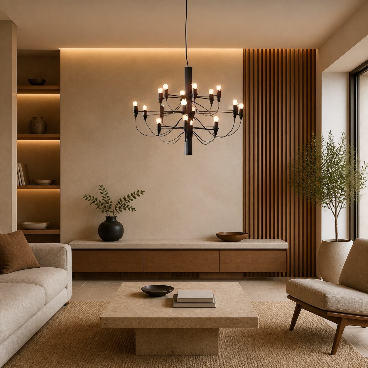 Tendrila Contemporary Multi-Light Chandelier - Industrial-Inspired Design Metal Suspension for Lounges N01