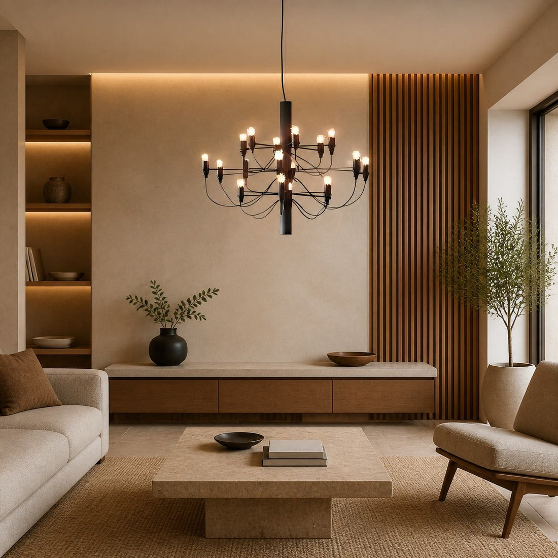 Tendrila Contemporary Multi-Light Chandelier - Industrial-Inspired Design Metal Suspension for Lounges N01