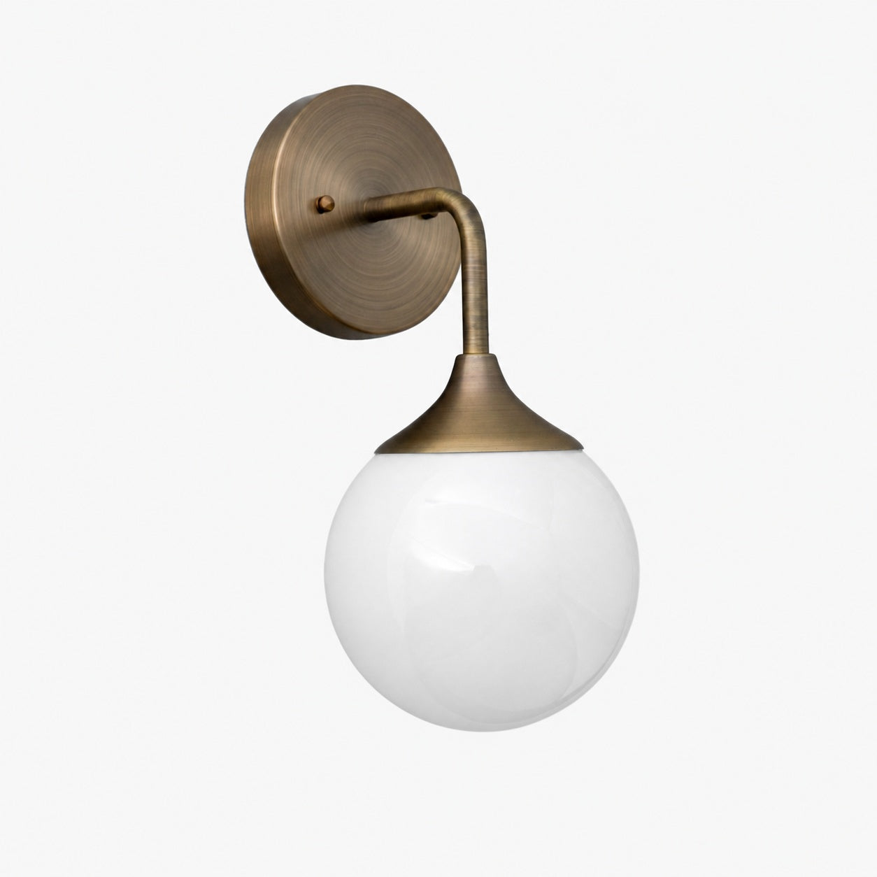 Glorica Glass Wall Sconce - Frosted Globe Light with Brass Fixture