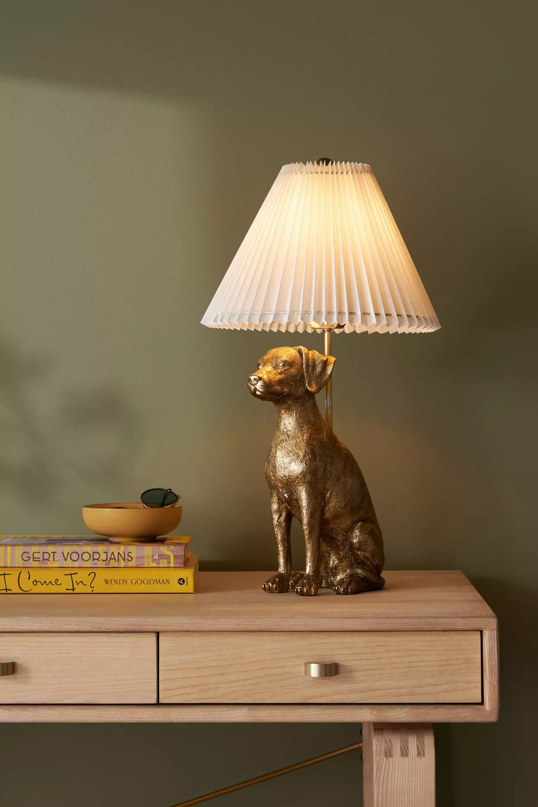 Pawdia Unique Table Lamp - Decorative Ceramic Animal Bedside Lamp