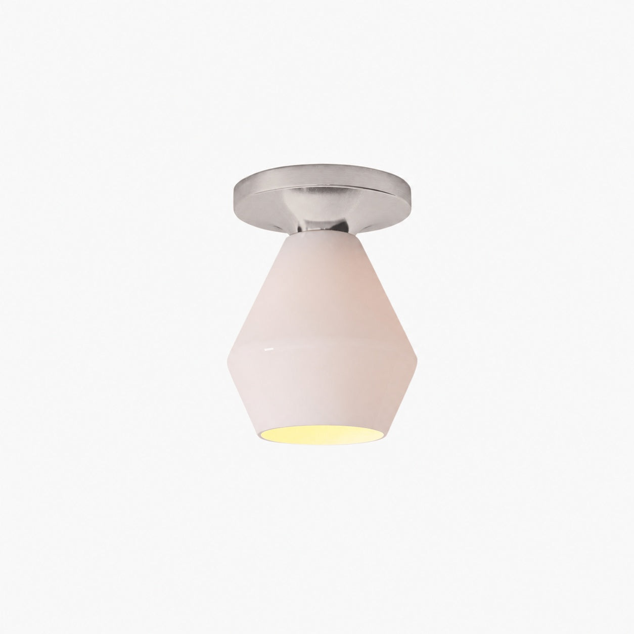 Merin Minimalist Sleek Geometric Glass Flushmount Light