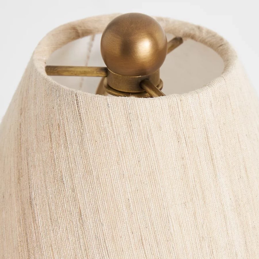 Ceruna Ceramic Table Lamp - Tapered Linen Shade Wax Resist for Bedroom