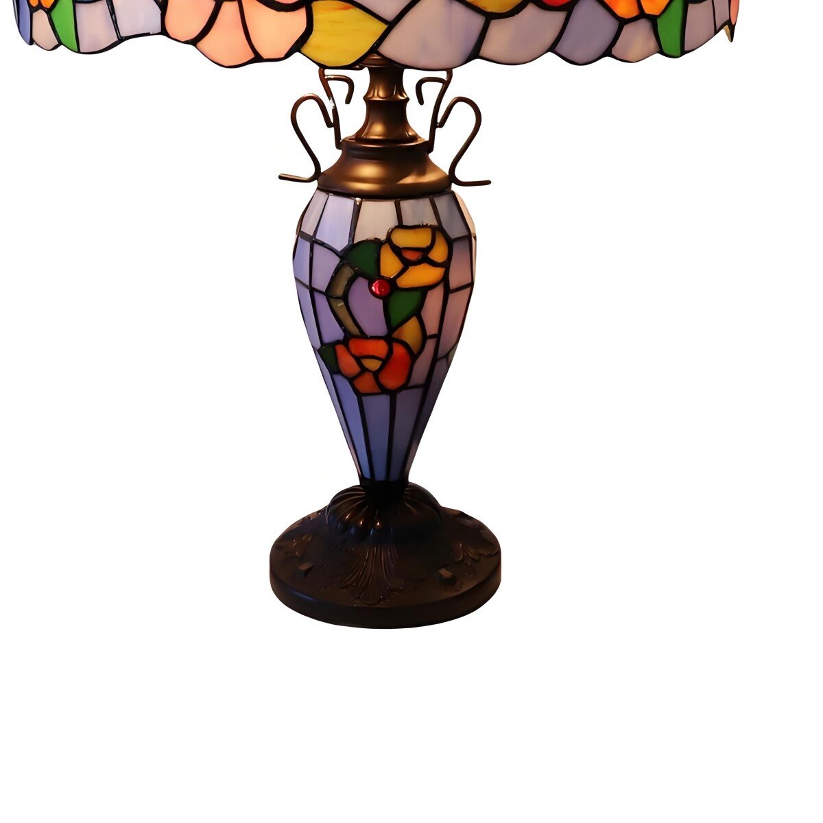 TF Keswick Dragonfly Tiffany Table Lamp – Handcrafted Stained Glass Shade for Living Room or Bedroom