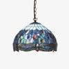 TF Dragonfly Blue Tiffany Pendant Light – Art Nouveau Stained Glass Pendant for Living