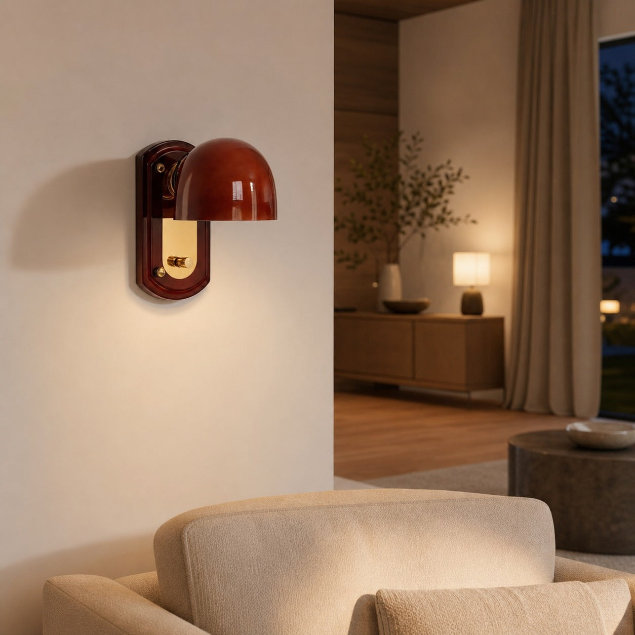 Livessa Modern Wall Lamp – Sculptural Glass Shade Wall Light for Bedroom or Living Room