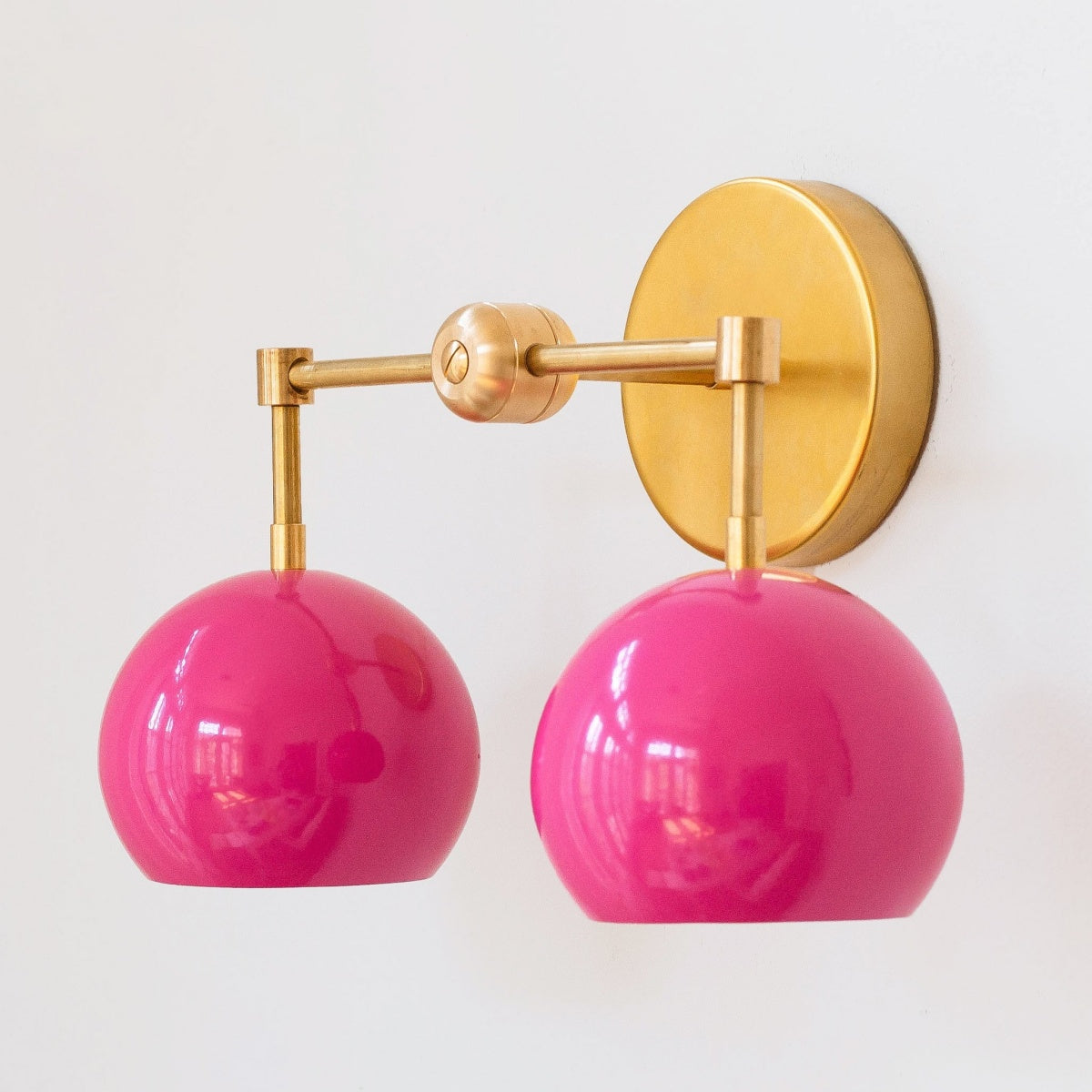 Doll Pink Wall Sconce - Double Head Globe-shaped Bath Wall Light