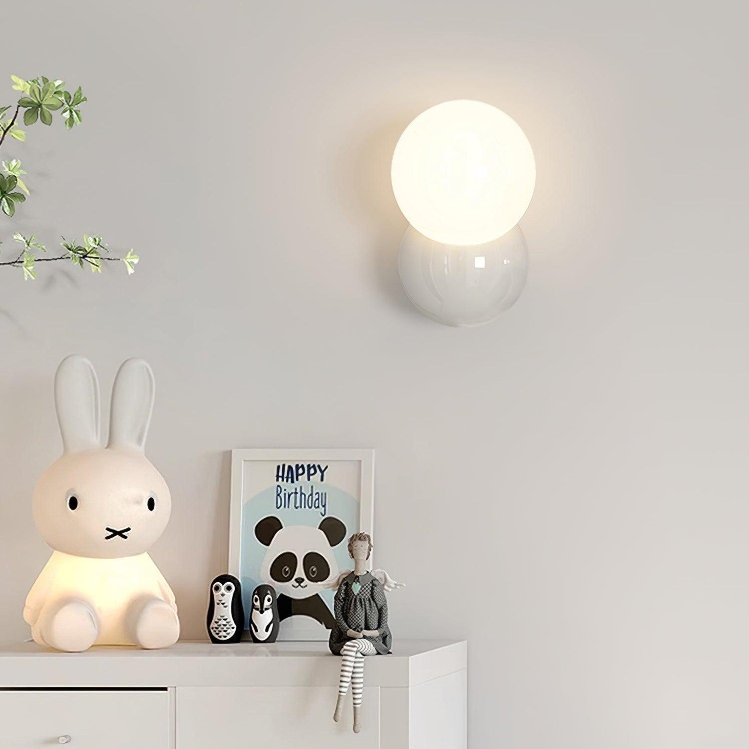 Double Ball Mandarin Duck Color Wall Sconce