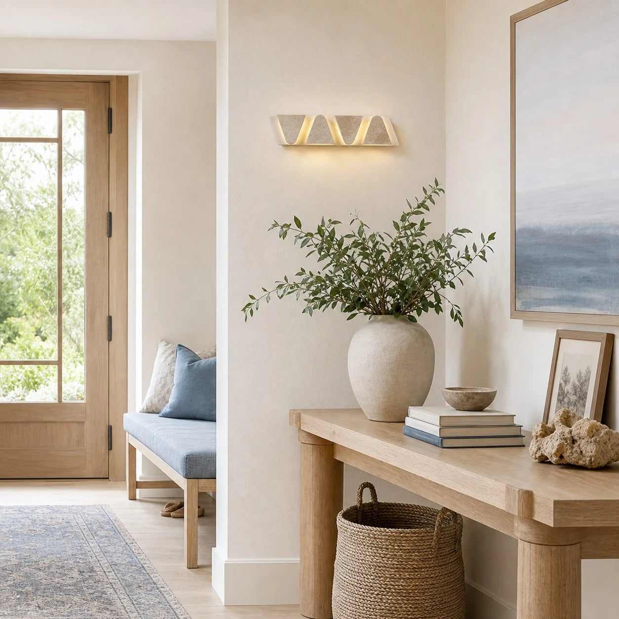 Travertine-Texture Multi-Head Wall Sconce