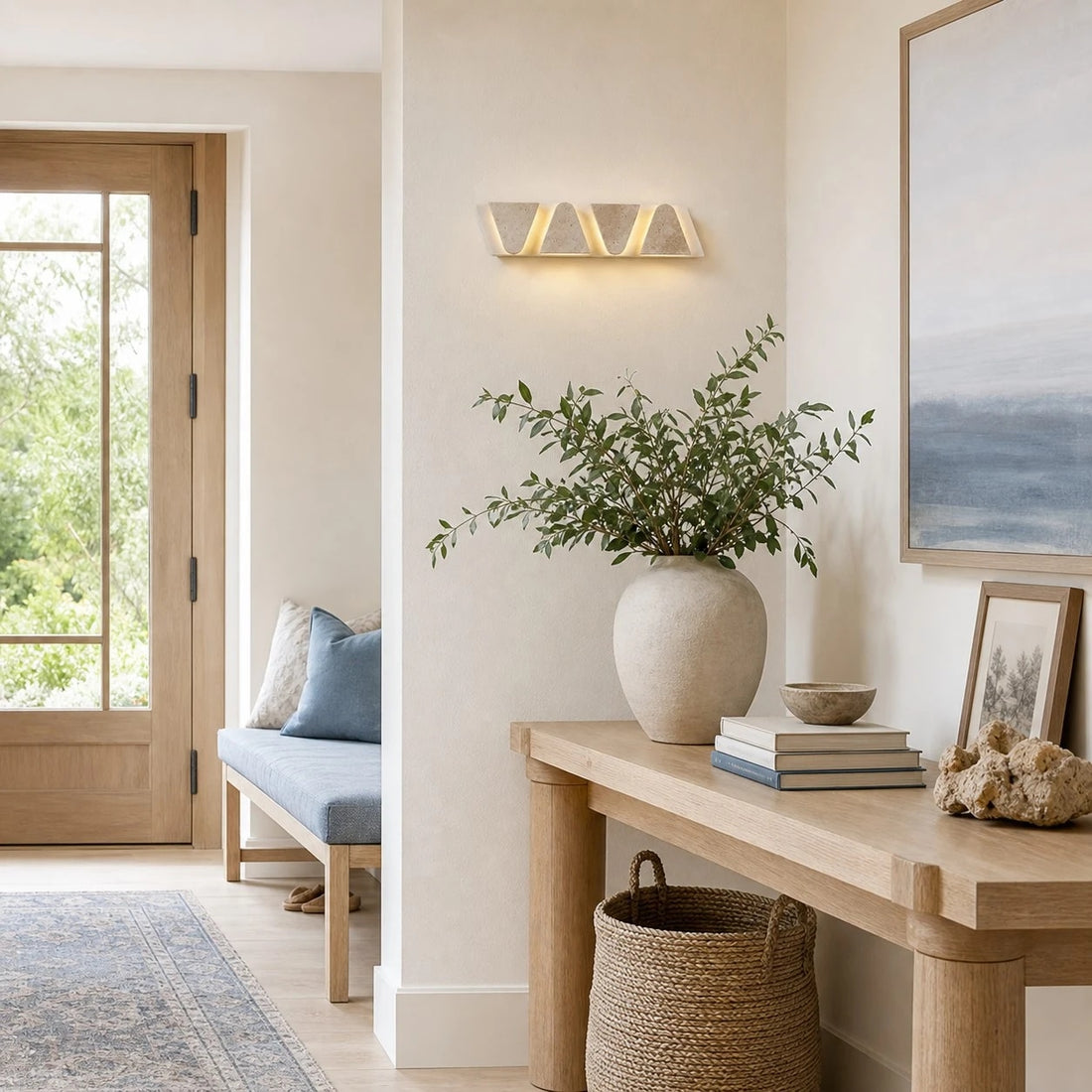 Travertine-Texture Multi-Head Wall Sconce