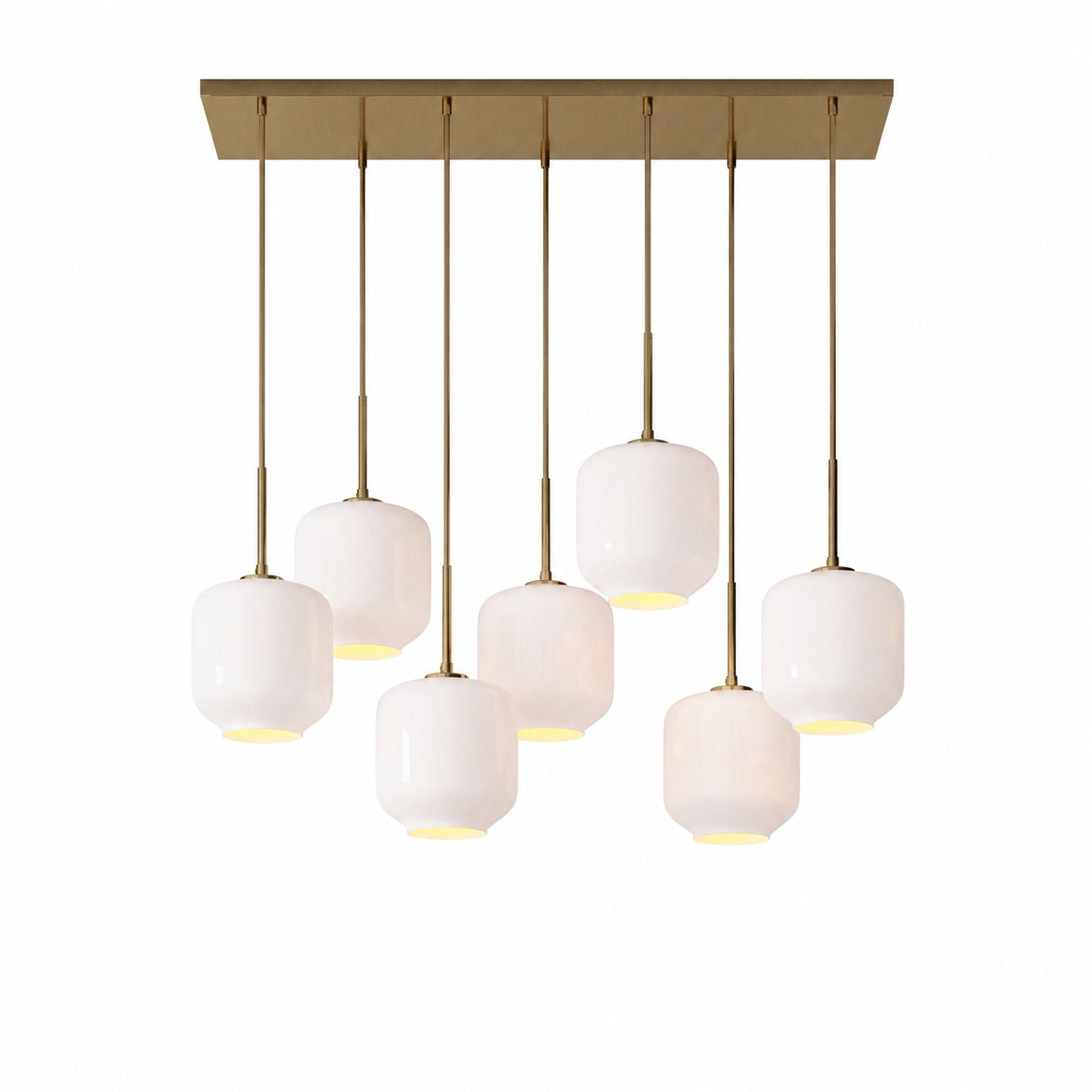 Lumivelle Sculptural 7-Light Chandelier – Adjustable Height Modern Glass Pendant