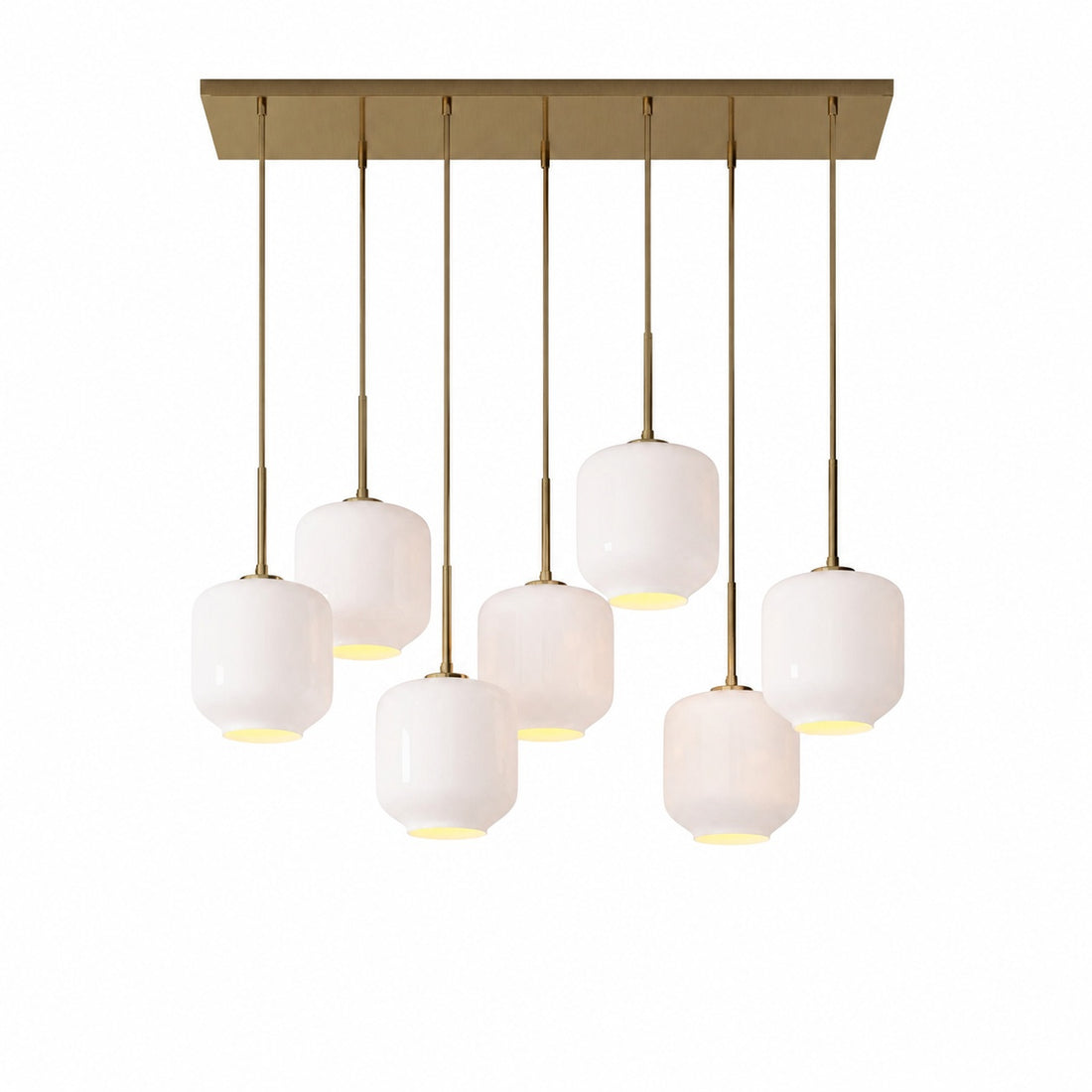 Lumivelle Sculptural 7-Light Chandelier – Adjustable Height Modern Glass Pendant