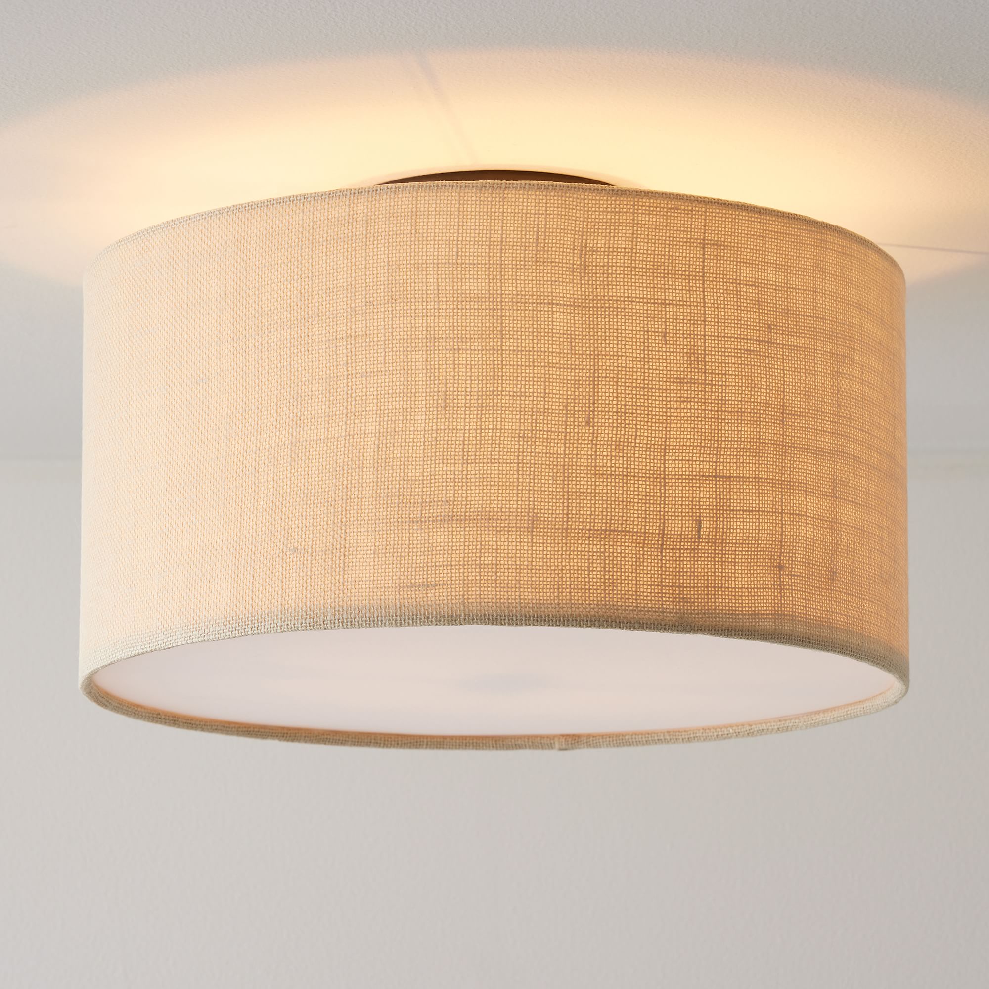 Jelvane Drum Flush Mount with Fabric Shade