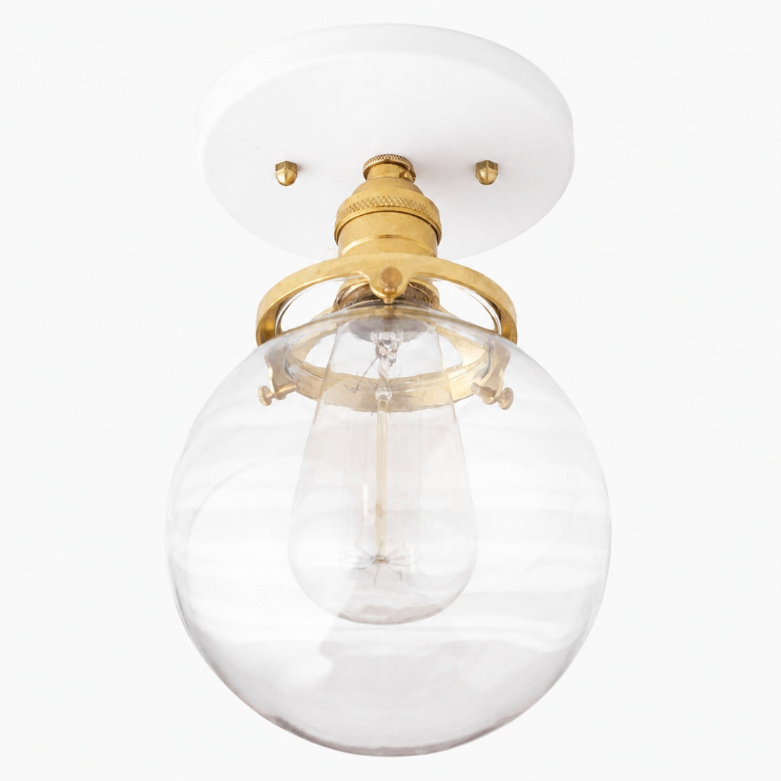 Glorica Glass Retro Globe Ceiling Light - Vintage Industrial Home Lighting