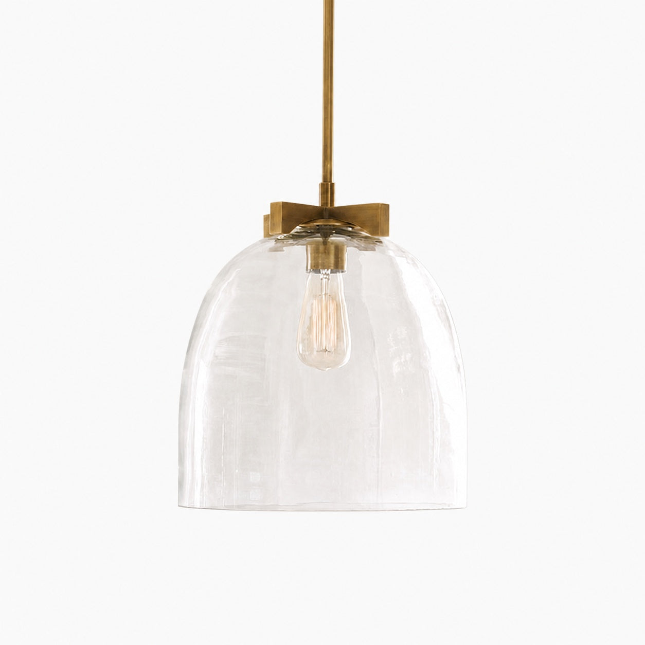 Auria Metal Brass Pendant Lighting - Vintage Finish with Glass Shade