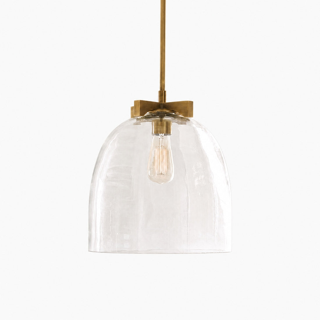 Auria Metal Brass Pendant Lighting - Vintage Finish with Glass Shade