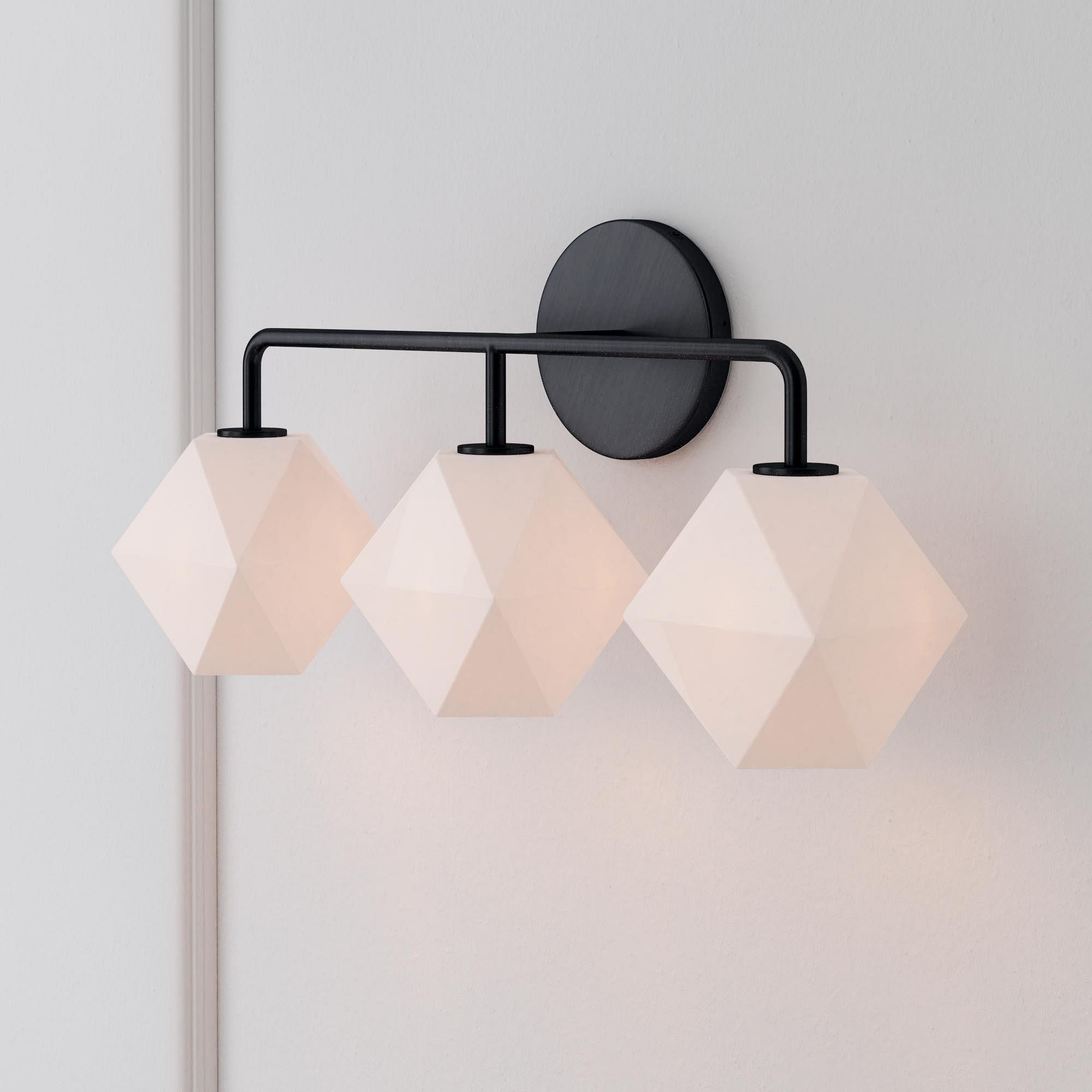 Talvior Geometric Modern Bathroom Sconce - Faceted Shade Light in Luxe Finishes