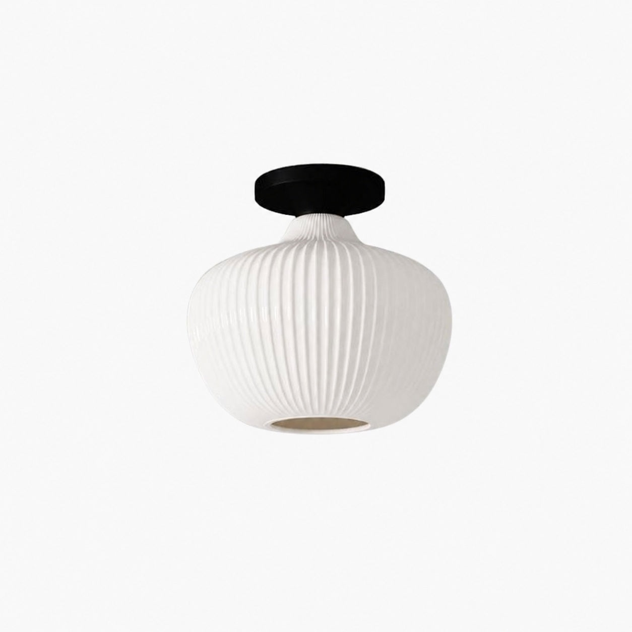 Rivrona Glass Flush Mount Ceiling Light - Modern Champagne Globe Design