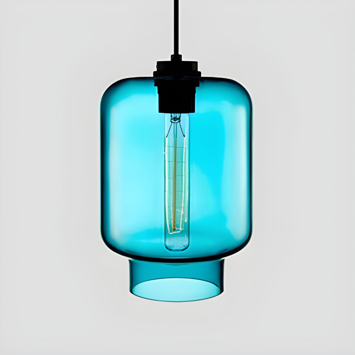 Crystalline Series Pendant Light - Blown Glass Multi Colored Glass Pendant Lamp