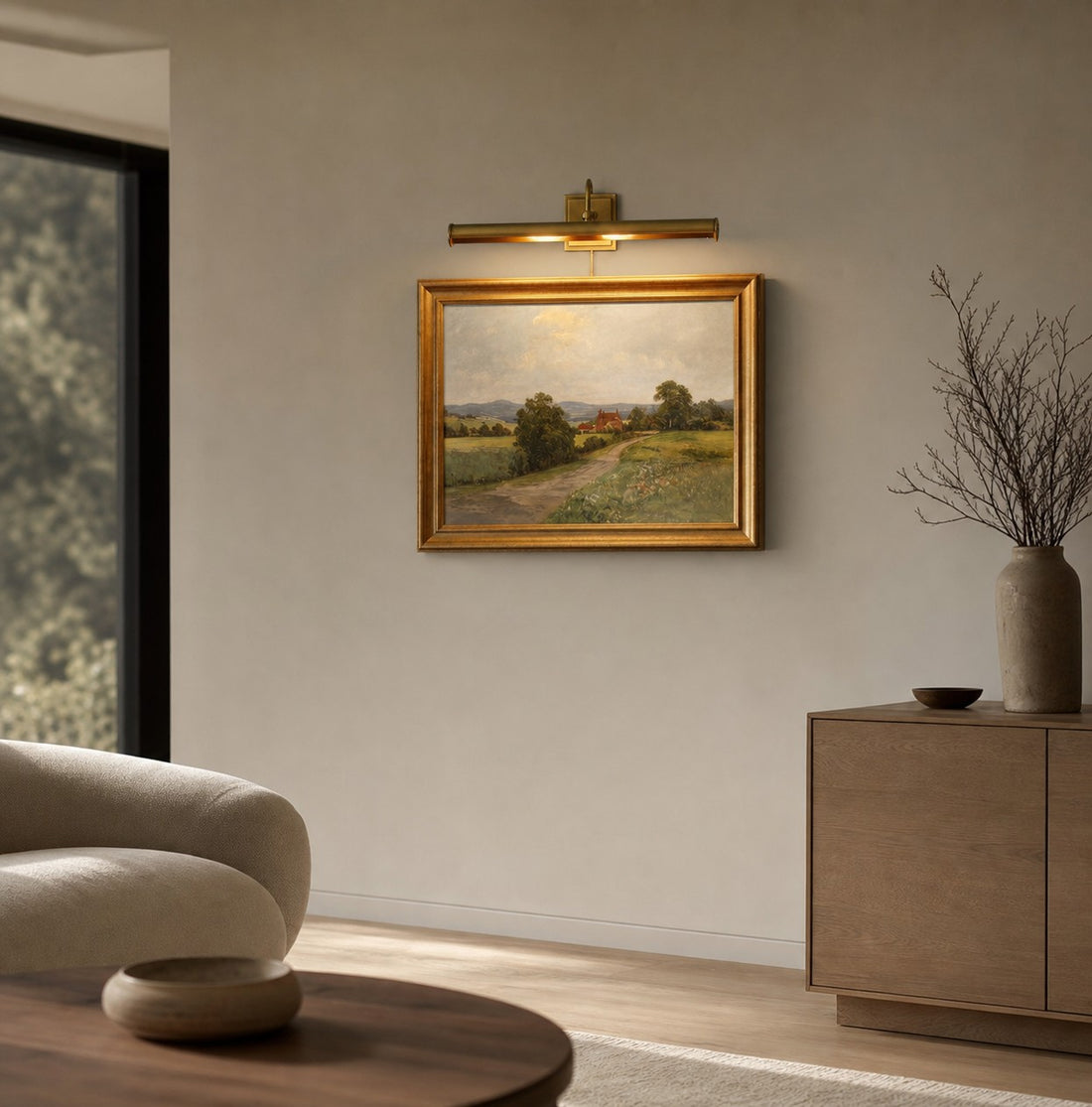 Aurix Picture Light Sconce with Adjustable Metal Frame for Artwork and Gallery Spaces